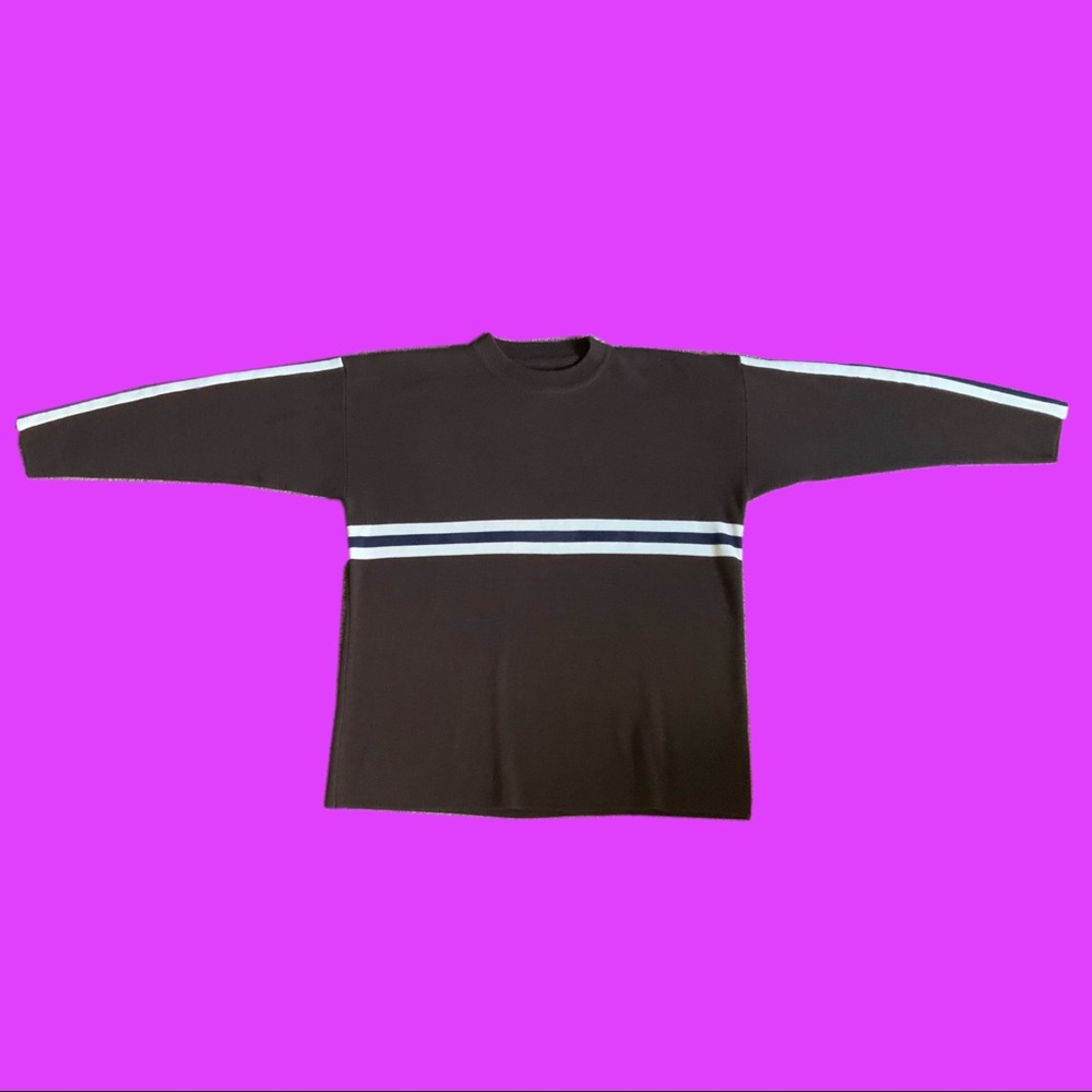 brown striped sweater